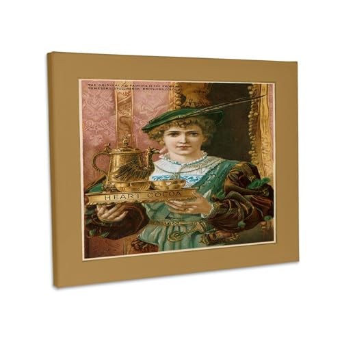 3dRose, Heart Cocoa Vintage Trade Card Advertisement Reproduction, Museum Grade