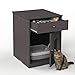 CareCooo Cat Litter Box Enclosure Furniture with Drawer - Wooden Hidden Litter Box Cabinet, Indoor Pet Crate & Cat House Nightstand, Side Table for Living Room, 18.9