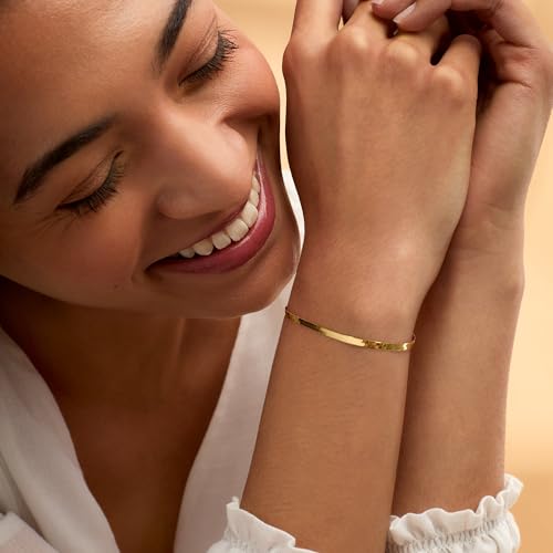 Pure Collection by Ross-Simons 3mm 14kt Yellow Gold Herringbone Bracelet3