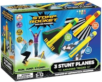 Stomp Rocket Stunt Plane Launcher Toy for Kids - 3 Foam Airplane ...