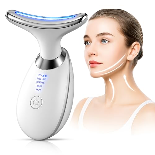 Massageador Facial e Pescoço LED 3 Cores com EMS e Vibração – Lif...