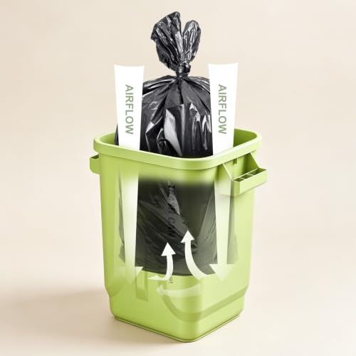 Image of Kitchen Trash Can, Plastic Square Trash bin,8 Gallon,Green