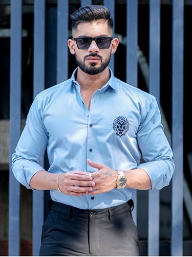 Image of Foomer Green Paisley Printed Opaque Party Shirts