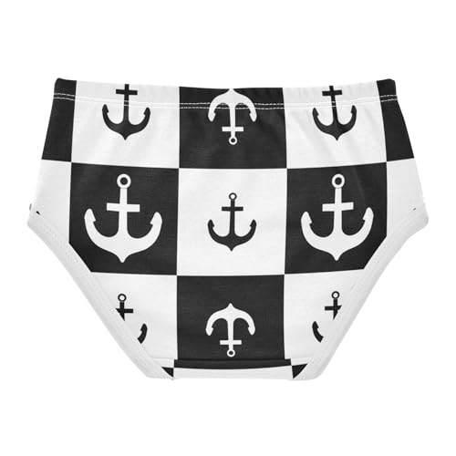 Anchor Black White Checkerboard Panties for Girl Toddler Girls Underwear Cotton Personalized Underpants Briefs 2t2