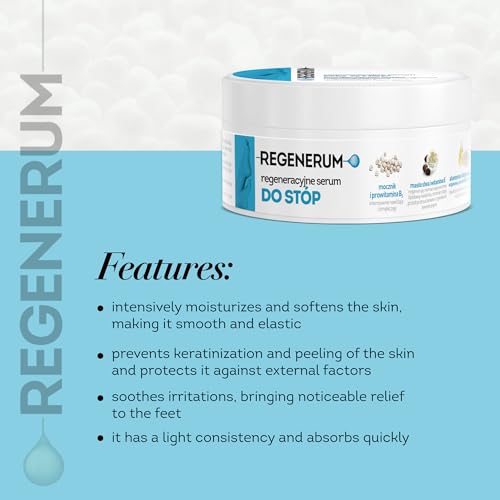Regenerum - Foot Regenerating Serum - Footcare for Rough Skin, Deeply Softens, Restores, Repairs with Urea, Provitamin B5, Shea Butter, Vit E - 125ml