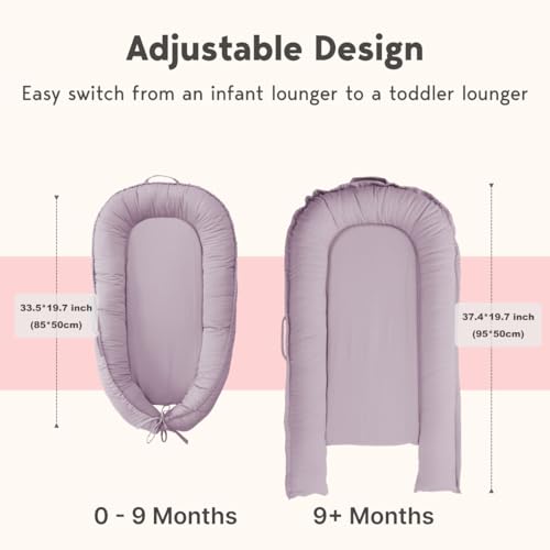 Image of Infant Cushion, Baby Cushion Cover for Baby Girls & Boys, Portable Baby Support Cushion, Newborn Essentials for Baby 0-12 Months, 100% Cotton Breathable, Travel Baby Cushion(Lavender Blush)