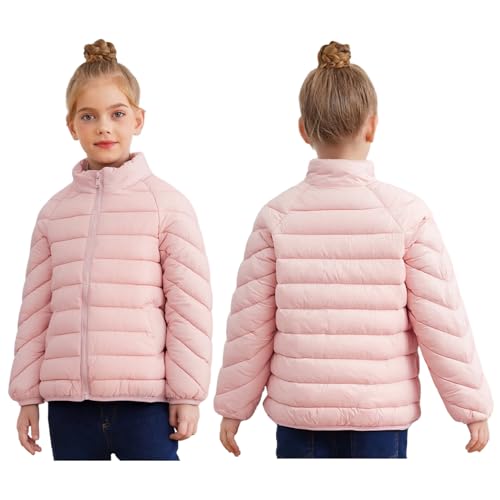 Image of YiZYiF Girls Thicken Padded Clothes Lightweight Puffer Jacket Zip Up Warm Outerwear Winter Fleece Coats 5-12 Years