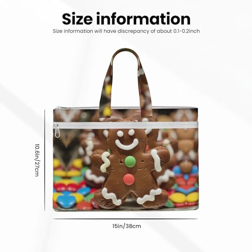 Gingerbread Man Candy Canvas Document Bag Briefcase For Professionals And Executives4