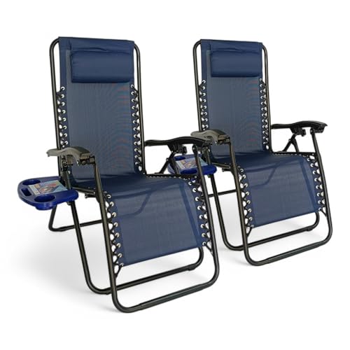 Pincho Tumbona Jardín Exterior Plegable de Gravedad Cero - Pack 2 Sillas Reclinables o Hamacas para Playa, Terraza y Camping...