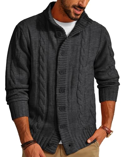 Cardigan en tricot à boutons Paul Jones pour homme, veste multicolore col montant en taille M