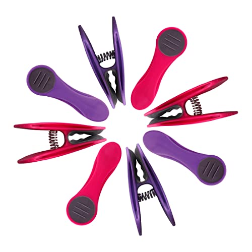 48 Clothes Pegs with Springs Made of Stainless Steel, Soft Grip, Soft Touch, Purple, Pink, Purple, Pink, Grey - Image 2