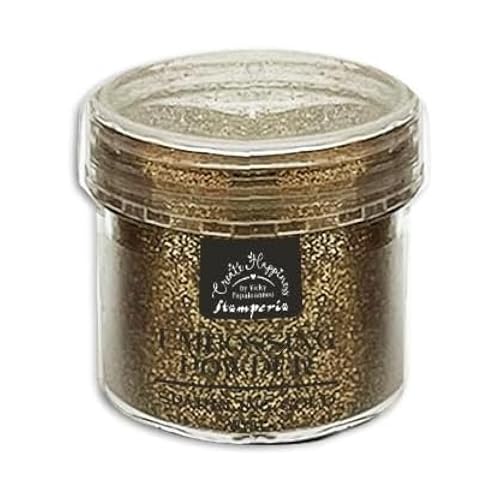 Stamperia - Embossing Powder for Scrapbooks, Albums, Cards, and Bullet Journals, Create Happiness, Glossy Finish, Perfect for Crafts and Gifting (All You Need for Christmas, Sparkling Gold) (18gr)