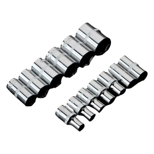 RGYBAO Professional Metric Short Socket Set 1/4Inch Drives 6 Point Size 4mm to 14mm Wrench Accessory for Repair and Maintenance
