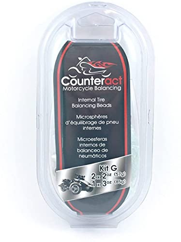 Counteract KIT-G Motorcycle Do It Yourself Tire/Wheel Balancing Beads Kit - (2) 2oz (1) 3oz Balancing Bead Applications, (3) Valve Caps and Cores, (1)