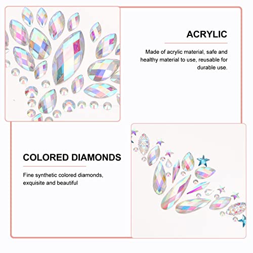 Lurrose 12 Folhas de Volta de Olhos Femininos Decalque de Jóias de Cristais de Rosto de Meninas Gema