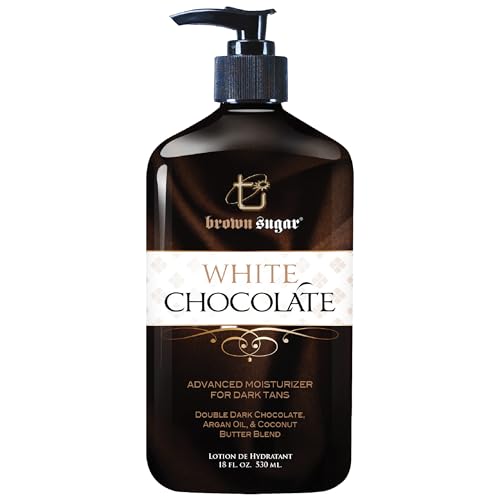 Brown Sugar White Chocolate Tan Extender & Moisturizer for Dark Tans Moisturizing Lotion for All-Day Hydration & Glow with Dark Chocolate Argan Oil & Coconut Butter Blend 18 Fl Oz