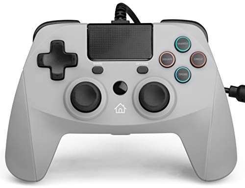 snakebyte GAMEPAD 4S - grau - kabelgebundener Controller kompatibel mit PlayStation 4 / PS4 Slim / Pro / PS3, Analoge Dual Joysticks, 3m Kabellänge, Touchpad, haptisches Feedback