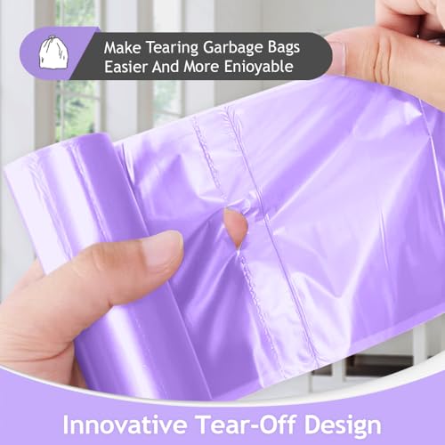 Image of 8 Gallon 80 Counts Colorful Clear Medium Trash Bags,Fit 7,8,9,10 Gal Garbage Bags by Teivio, 30 Liter Thick Bathroom Can Bin Liners,Plastic Bags for Home Office Kitchen, Multicolor