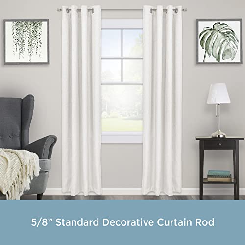 Kenney DAZ71621 Kn71716 Kendall Knob End Standard Decorative Window Curtain Rod, 28-48 Inch Adjustable Length, Brushed Nickel Finish thumb #1