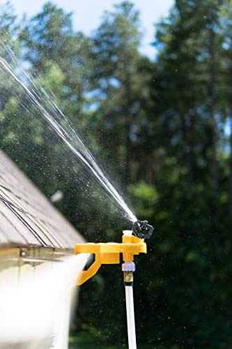 Wasp Wildfire Protection System - Gutter Mount Sprinkler and Hose Kit with Above Roof Sprinkler Stream - 2 Sprinkler Heads, Brackets, 50 Feet of Hose - 360 Degrees of Continuous Spray - Thumbnail 2