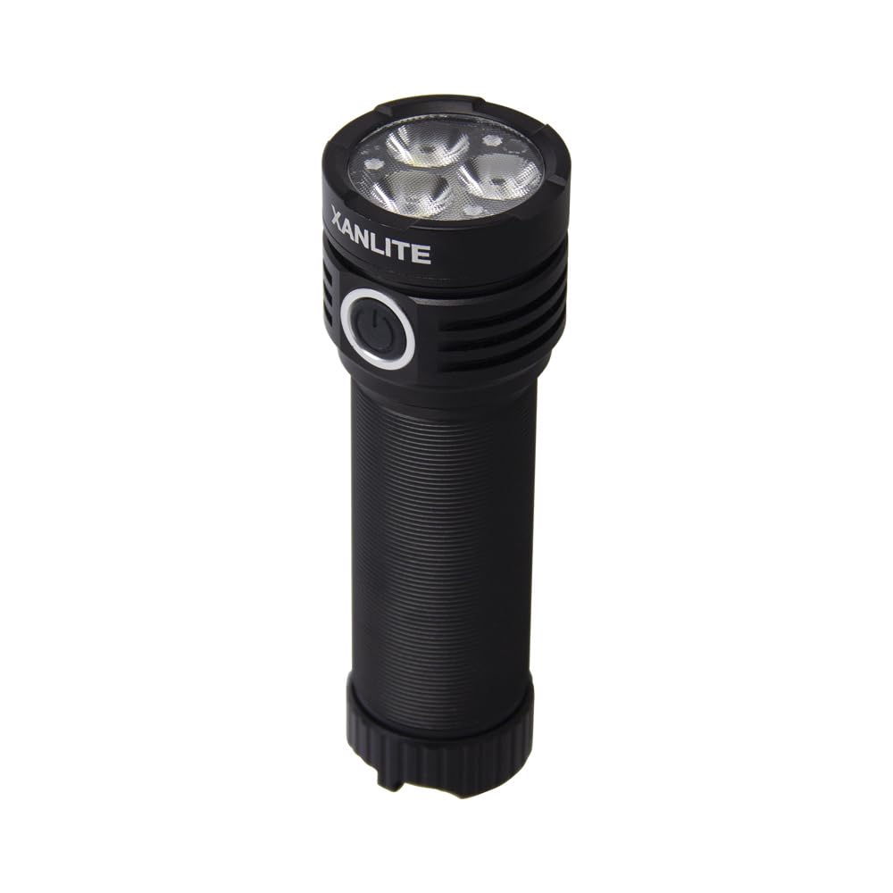 Xanlite - Lampe Torche LED Sans Fil Ultra-Puissante - 1200 Lumens - Mode Power Boost 2500 Lumens - Rechargeable USB - IP44-3 Modes d'Éclairage - 6500K - Blanc Froid