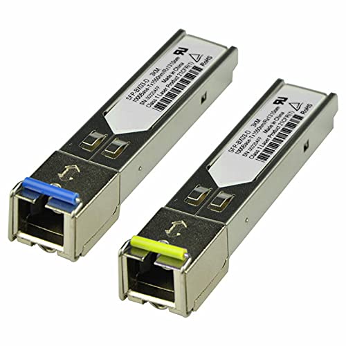 Durable 2PCS 1.25G Single-Mode Fiber SC Simplex Connector 1000BASE BiDi 1310nm/1550nm 3km SFP Transceiver Module SFP-BX03-D