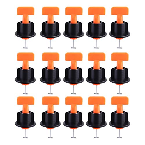 Espaçadores ajustáveis de nivelamento de azulejo reutilizáveis Tehaux pacote com 50, nivelamento de