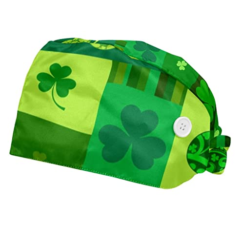 Couvre-chef unisexe vert trèfle Saint-Patrick chapeaux de travail 2pc