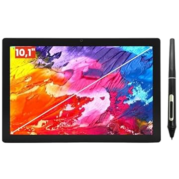 Mesa Digitalizadora 10,1" IPS Alta Resolução e Sensibilidade ao Toque para Ilustrações e Designs - Acompanha Caneta Passiva