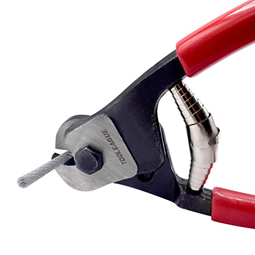 Image of TOOLEAGUE Heavy Duty Cable Wire Cutters, 8 Inches Stainless Steel Wire Rope Cutter for Cable Deck Railing, Decking, Wire Seals,Aircraft Bicycle