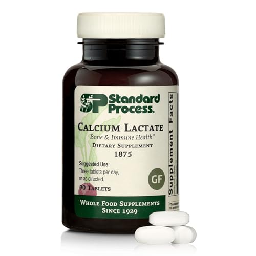 Standard Process Calcium Lactate - Bone Density & Immune Health Support - Aids Blood Clotting & Normal Cell Function - Vegan Gluten-Free Non-Dairy Non-Soy & Non-Grain - 90 Tablets (30 Servings)