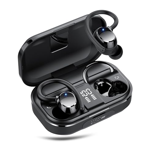 Image of Wireless Earbuds, Bluetooth 5.4 Sport Headphones, 128H Playtime Over Ear Buds for Small Ear, Stereo Deep Bass, Sport Wireless Bluetooth Earphones, IPX7 Waterproof Running Headphones for iOS Android