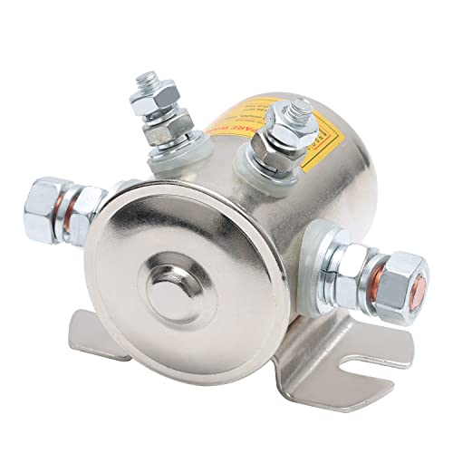 Upgrade Max 300A Peak Instant Current 12 Volt Solenoid Nickel-Plating for Golf Carts, Winch, Marine Heavy Duty