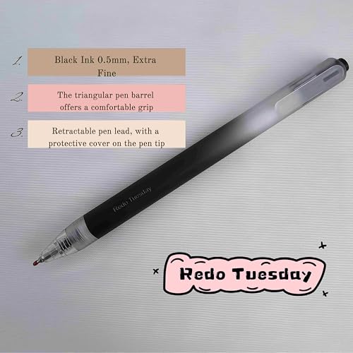 Bolígrafos retráctiles de gel Fengtaiyuan, 0.5mm, tinta negra, pack de 18 miniatura 2