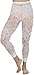 ToBeInStyle Women's Single Floral Lace Nylon Blend Leggings with Lace Trim Bottom - White - One Size Fits Most