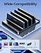 Vaydeer 3-Slot Vertical Laptop Stand Organizer, Laptop Storage Holder Made of Premium ABS Plastics 5 in 1 Design,Desktop Space-Saving Adjustable Desk Organizer for All MacBook/Chromebook/Surface