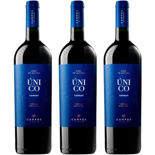 Campos de Solana Único Reserva Tannat, un vino tinto boliviano con crianza que ofrece estructura, intensidad y una expresión auténtica del Tannat en altura.| 3 botellas