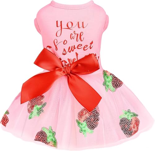 Cute Pink Skirt for Small Dog - Spring & Summer Dress for Female Dogs