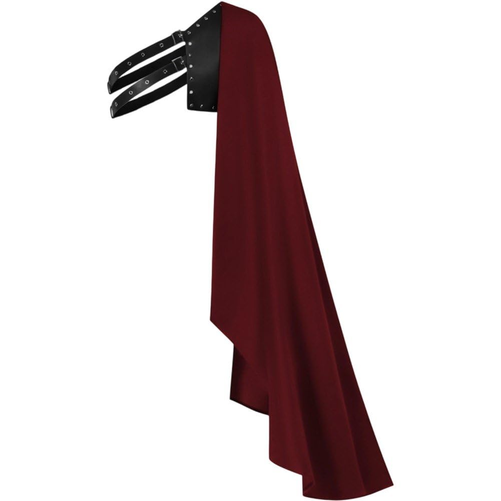 Cape médiévale demi-épaule et châle steampunk avec ceinture de guerrier