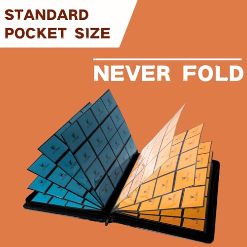 Image of 1000+ Pockets Trading Card Binder, 16-Pocket Card Ablum Compatible with MTG,Sports Cards & Other Standard Size Trading Cards (Orange)