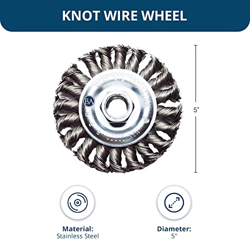 Image of Benchmark Abrasives 4 1 /2 Inch Stringer Bead Wire Wheel for Angle Grinder, Cleaning Narrow Holes, Derusting, Paint Removal, Deburring Grinding Wheels - Grinder Cutting Wheel - Carbon Steel
