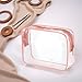 20 Packs Clear Cosmetics Bags for Women Men Waterproof Toiletry Bags PVC Makeup Bags Organizer Case with Zipper for Travel Bathroom (20 Pink Colors)
