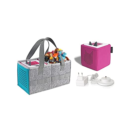 Portable Hand Bag For Toniebox Starter Set, Compatible With Toniebox Audio Player Starter Set Tonies Figures,Felt Cloth Storage Bag For Tonies Starter&Accessories Picnic Party Travel Bag(Blue) #TOP1