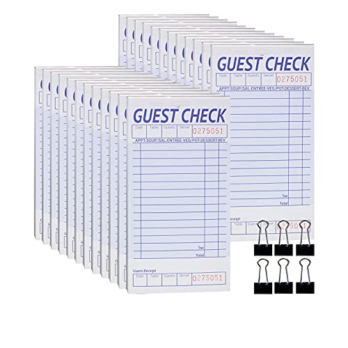 Bloc-notes de serveur pour restaurant avec carnet de commande 15 lignes