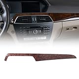 XQSMWF Agate Wood Grain Center Console Dash Stirp Trim Compatible with Mercedes-Benz C-Class C180 C250 C300 C63 2012 2013 2014 Left Hand Drive Accessories Self-Adhesive Grain Center Dash Strip Trim