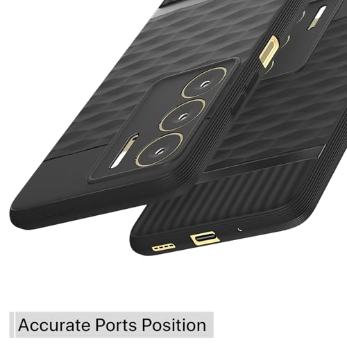 Image of Pikkme Back Cover for Realme C75 Camera Protection 3D Hexa Cube Design Silicone Protective Bumper Case (Black)