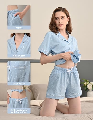 Image of NAP BOUND 100% Cotton Pajamas for Women 2 Piece PJs Set Long Sleeve Button Down Breathable Woven Sleepwear Loungewear XS-XXL