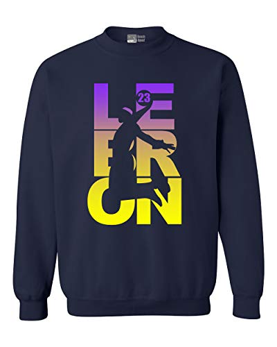 L23 23 LA Basketball Sports Fan Wear DT Crewneck Sweatshirt