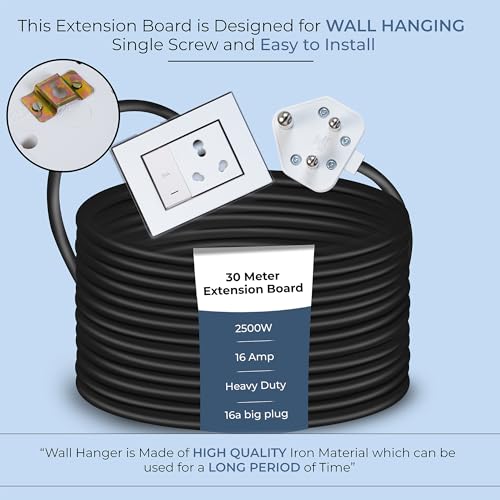 Image of Extension Board Heavy Duty Multi Socket 15A /16A /20A 240Volts (2500 Watts 16A Big Plug and 20A Switch, 30 Meter)
