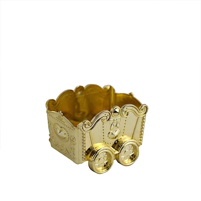 Balsa Circle 12 Gold Metallic Mini Chariot Party Favor Boxes Candy Gift Holders - for Wedding Reception Events Decorations Supplies